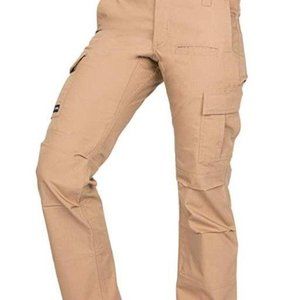 LA Police Gear Women's Stretch Ops Cargo Pants Size 14 Tan 7 Pockets NEW